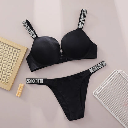 V Women Lace Push Up Bralette Seamless Comfortable Breathable Lingerie Home Wear Set Lingerie Set Underwear Set Bra Panty Set