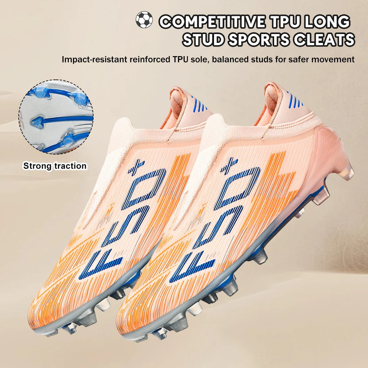 Upgraded Wear Resistant AG FG Football Shoes Skin-friendly PU Fabric Hard TPU Stud Stable Support Outdoor Natural Grass Sports