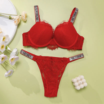 Women's Padded Lace Bra & Panty Set
