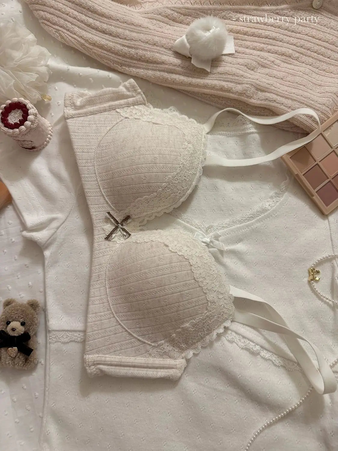 Women's Floral Lace Wireless Bra Set