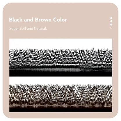 DIYDAY YY Shape Eyelash Extension C D L LU(M) N Curl Brown Lash Natural Soft Premade Volume Fans Two Tips Y-Shaped False Eyelash