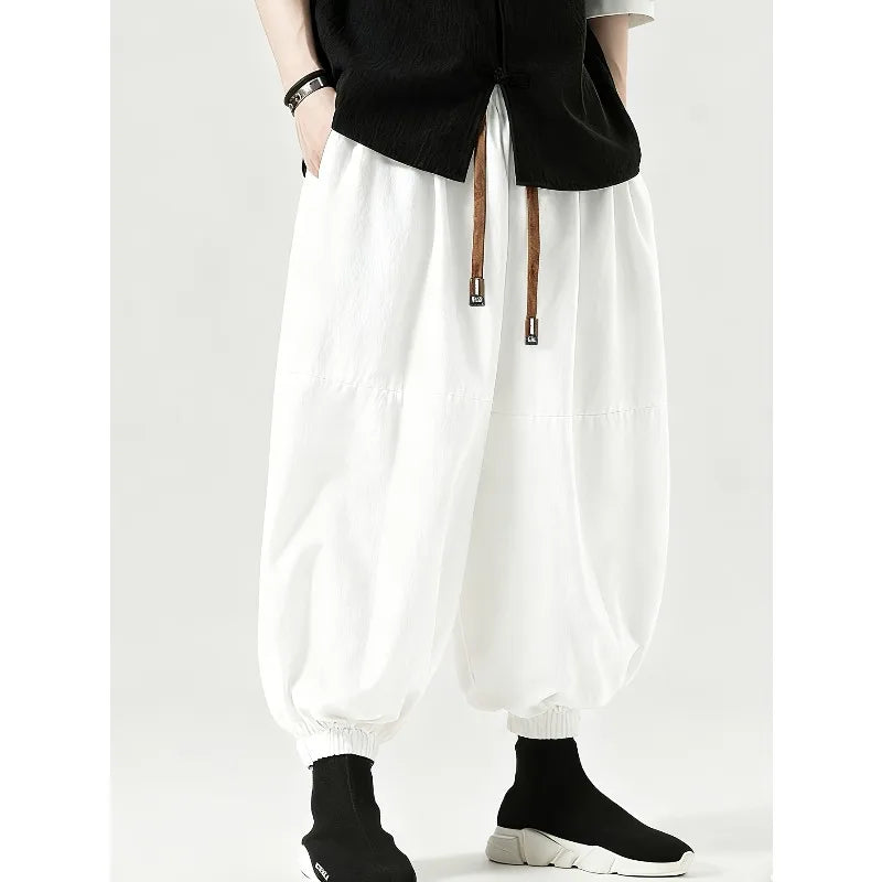 FGKKS Brand New Men Pants Fashion Korean Style Harem Loose Style Cotton Pants Male Outdoor Spring Man Solid Trousers