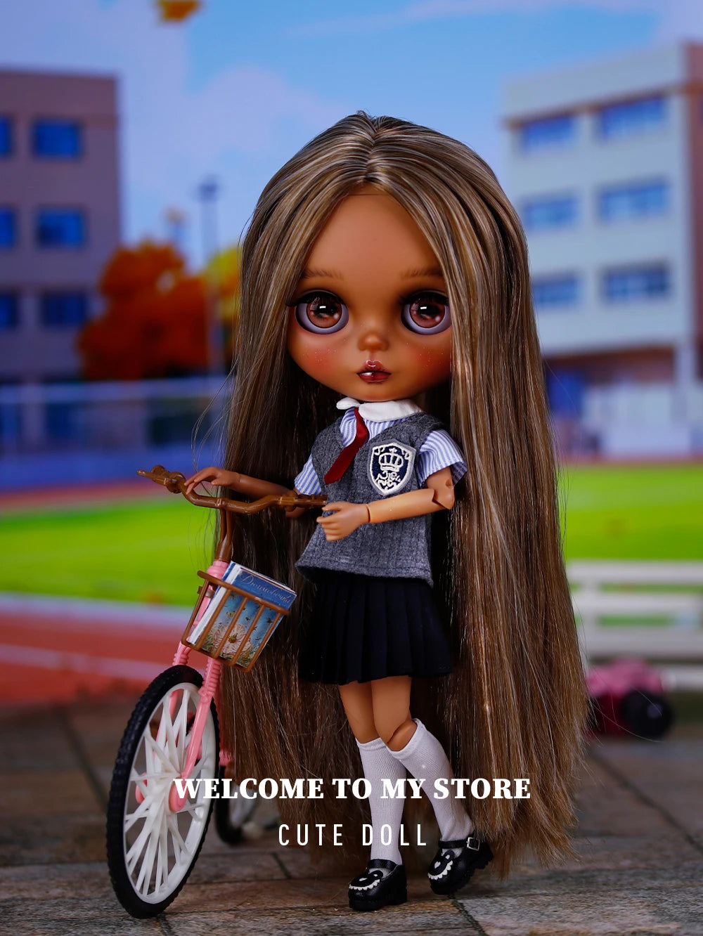 ICY DBS Bryce 1/6 Hand-Painted Doll Set Doll with Black skin, Long Lashes, and Sunspots SD Version