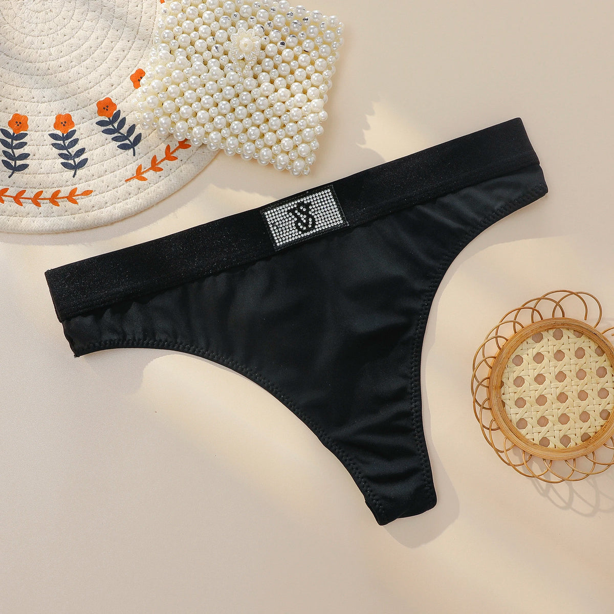 Women's High-Waist Lace Thong Panties
