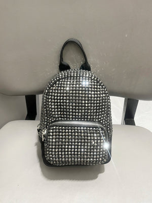 Women's Crystal Rhinestone Metallic Backpack – Mini Size, 4 Colors - TRYSHOPPY