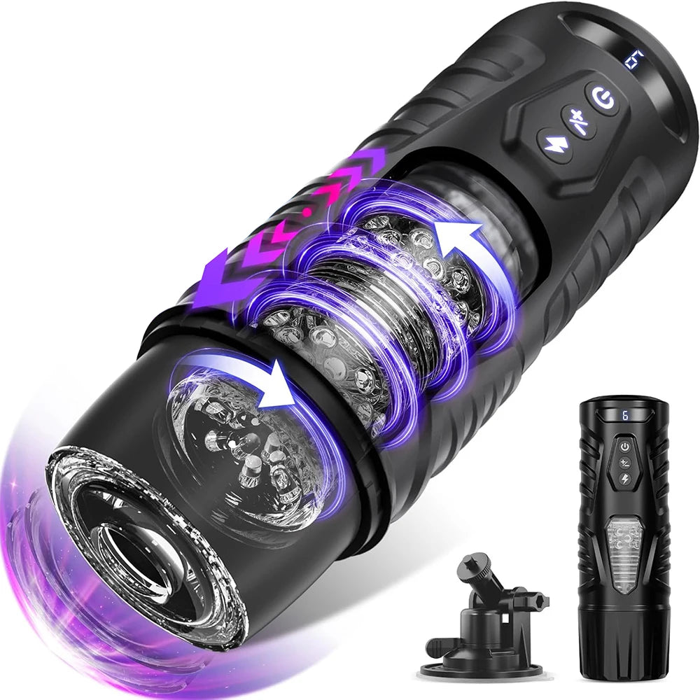 Male Masturbator Sex Toys for Men - Adult Toy Male Sex Toys with 7 Thrusting & 7 Rotating, Pocket Pussy Hands Free Sex Machine