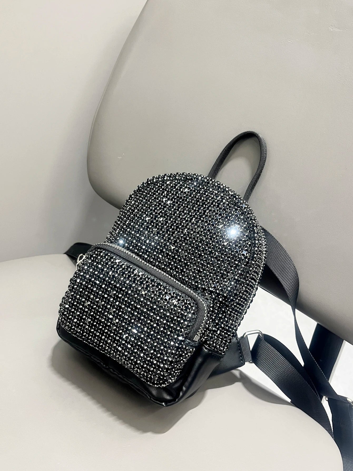 Women's Crystal Rhinestone Metallic Backpack – Mini Size, 4 Colors - TRYSHOPPY