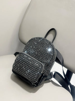 Women's Crystal Rhinestone Metallic Backpack – Mini Size, 4 Colors - TRYSHOPPY