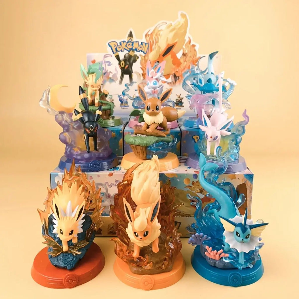 9 Style Pokemon Eeveelution Figures Espeon Sylveon Glaceon Leafeon Vaporeon Umbreon Flareon Anime Figure Pocket Monster Toy