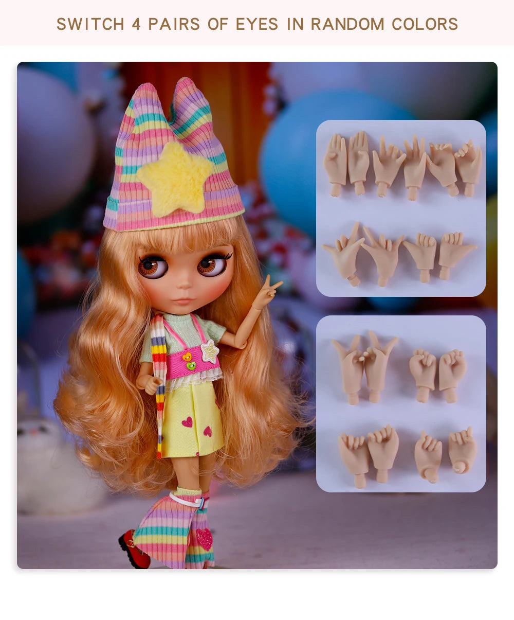 ICY DBS Blyth Doll Tan Skin Matte Face With Eyebrows Special Price 1/6 BJD JOINT body Neo Anime