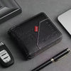 Trendy Splicing Fashion PU Retro Wax Oil Leather Short Style Men's Wallet Coin Short Style Men's Card Clip Wallet