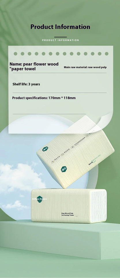 10 Packs of Extractable Napkins Five Layers of Thickened Log Paper Towels Wet and Dry Mother and Baby Applicable Soft Napkins