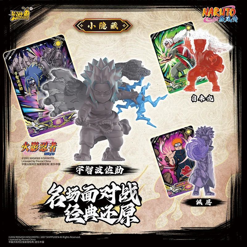 KAYOU NARUTO Mini Doll Rubber Figures Blind box Series Chakra Mode Sasuke Gaara Kurama Shikamaru Model Toy