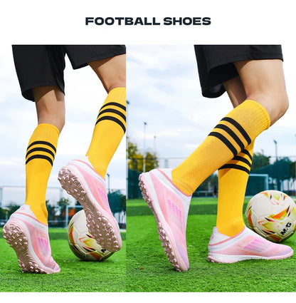 New Men Soccer Shoes Match Training Boys Breathable Adult Cleats Outdoor Sport Football Boots Non Slip Long Spikes Comfortable