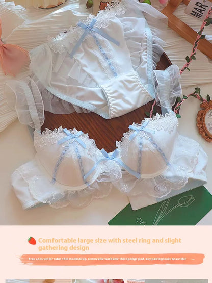 Women's Lace Bow Underwire Bra Set