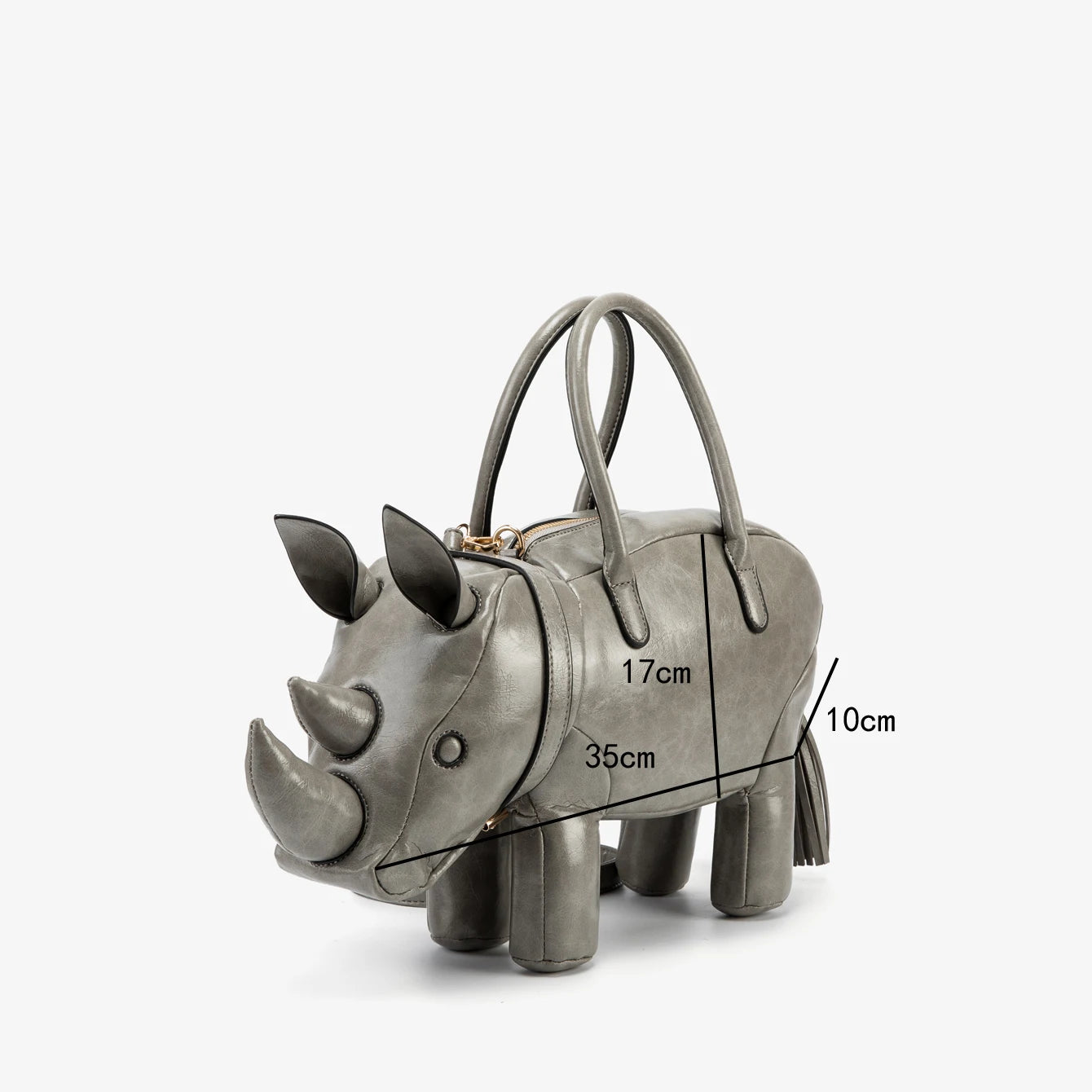 Women's Rhino-Shaped Faux Leather Shoulder Bag – All-Season Novelty Handbag, 5 Colors