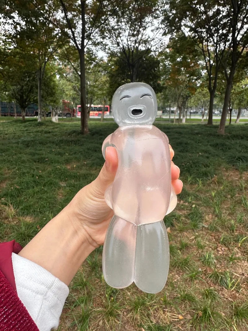 Squishy Transparent Jelly Robot Squeeze Toy Cute Super Soft Slow Rebound Water Sense Cartoon Toy Kawaii Stress-relieving Gift