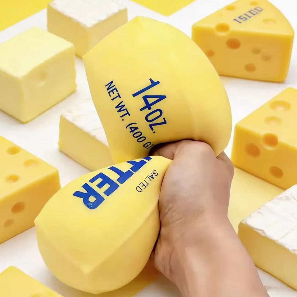 14/24CM Butter Stick Fidget Toys Squishy Elastic Cheese Stick Funny Decompression Stress Anxiety Relief Squeeze Prank Toy Relax