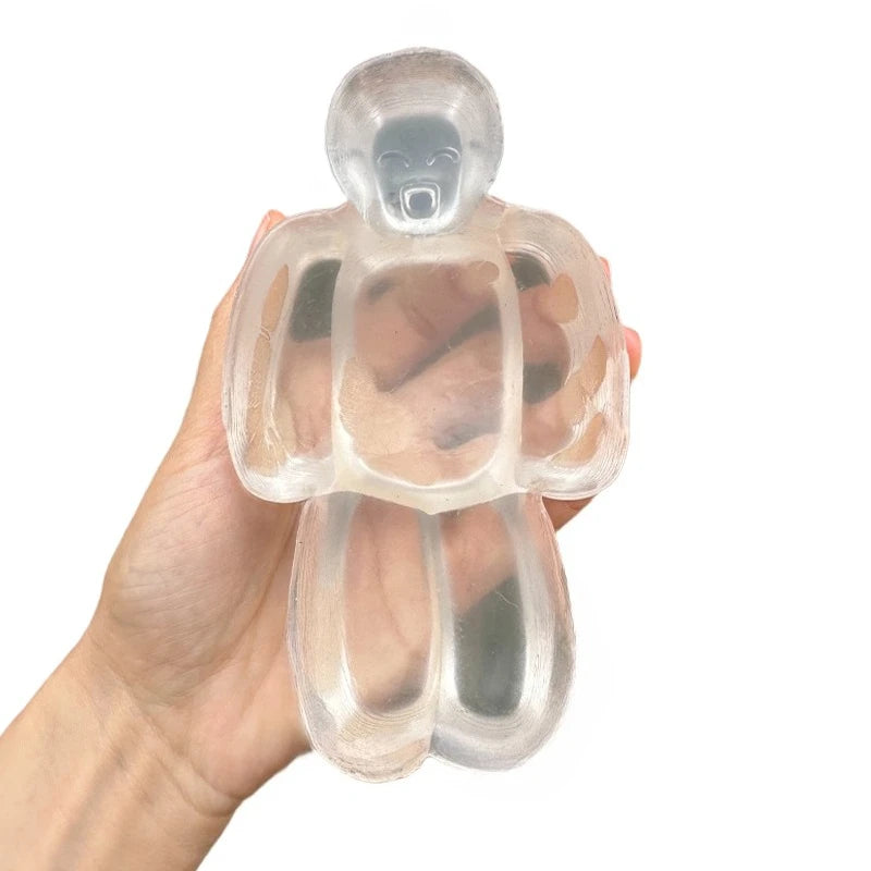 Squishy Transparent Jelly Robot Squeeze Toy Cute Super Soft Slow Rebound Water Sense Cartoon Toy Kawaii Stress-relieving Gift
