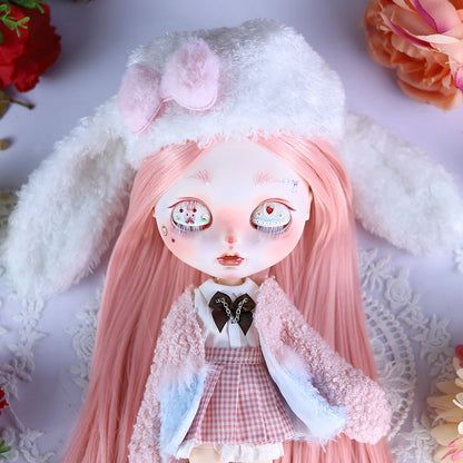 ICY DBS Blyth Plush Costume Girl BJD Animation Toys Cute Rabbit Set Girl Gift