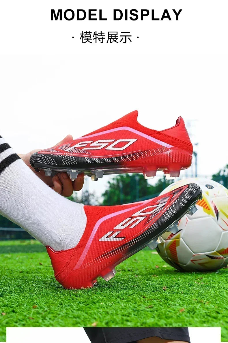 New Men Football Boots Sneakers High-quality Non-Slip Boys Cleats Hot-selling Soccer Shoes Grass Outdoor Match High-top Light