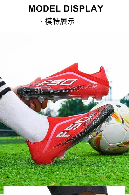 New Men Football Boots Sneakers High-quality Non-Slip Boys Cleats Hot-selling Soccer Shoes Grass Outdoor Match High-top Light
