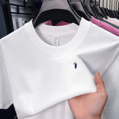 100% cotton breathable short sleeve T-shirt men's summer fashion luxury brand golf Paul embroidery loose casual round neck top