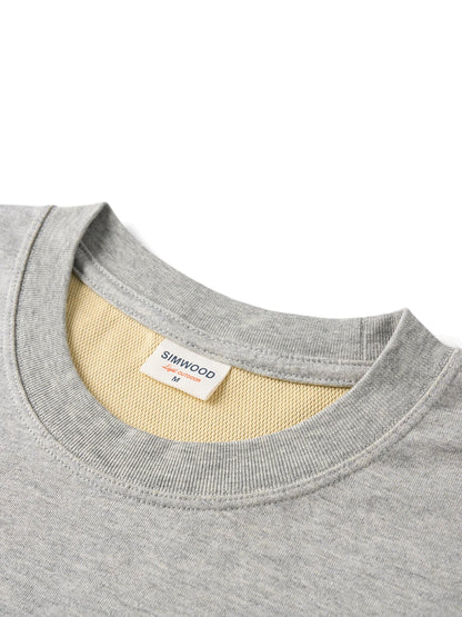 SIMWOOD 2026 Summer New 【Oversize Short Length】240gsm Moisture Wicking Quick Dry T-shirt Men Two-Tone Color Design Tops