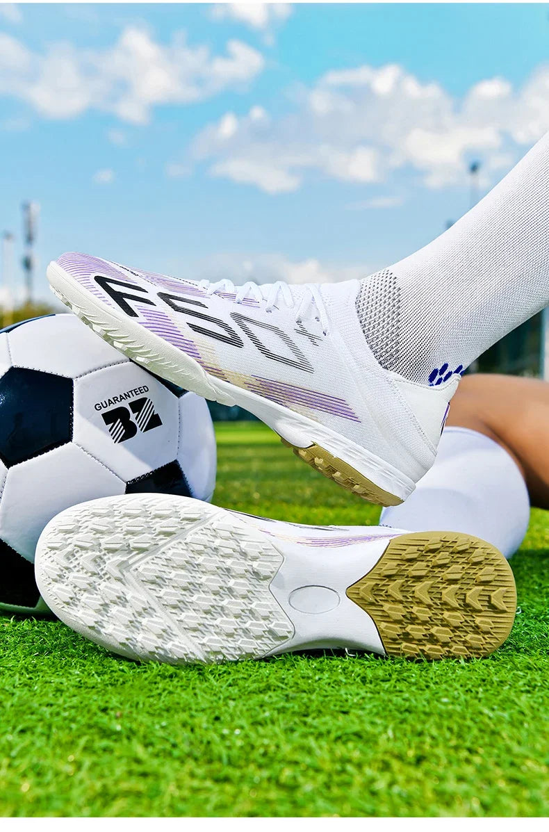 New Men Soccer Shoes Futsal Cleats High-quality Non-Slip Indoor Football Boots Sneakers Match Grass Hot-selling High-top Outdoor