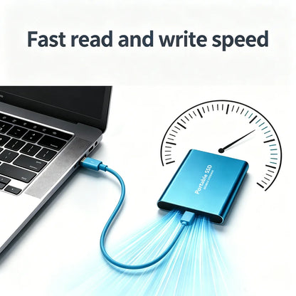 High-speed SSD 1TB Portable External Hard Drive 2TB Solid State Drive 4TB Mass Hard Disk for Laptop Mac PC and Mobile Phone Data