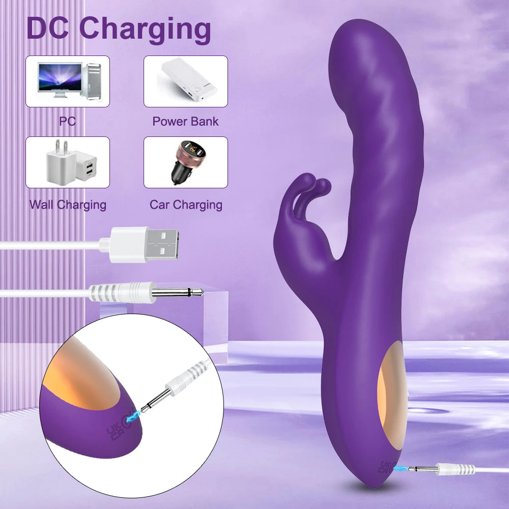 G Spot Rabbit Vibrator Dildo for Women Nipple Clitoris Stimulator Massager Adults Masturbator Female Sex Toy for Adults 18