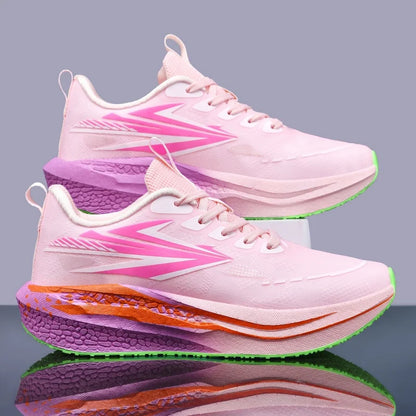 Men's Running Shoes Jogging Cushioning Mesh Outdoor Couple Trainer Race Breathable Sneakers Non-Slip Carbon Board Off-road Shoes