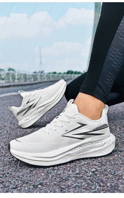 Men's Running Shoes Jogging Cushioning Mesh Outdoor Couple Trainer Race Breathable Sneakers Non-Slip Carbon Board Off-road Shoes