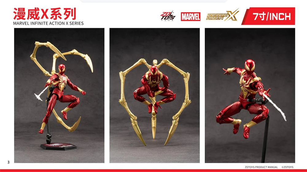 Marvel ZD Toys Iron Man Figure MK3 MK4 MK85 MK42 MK18 MK19 Spider-Man PS4 Iron Spider Action Figure Collections Gift