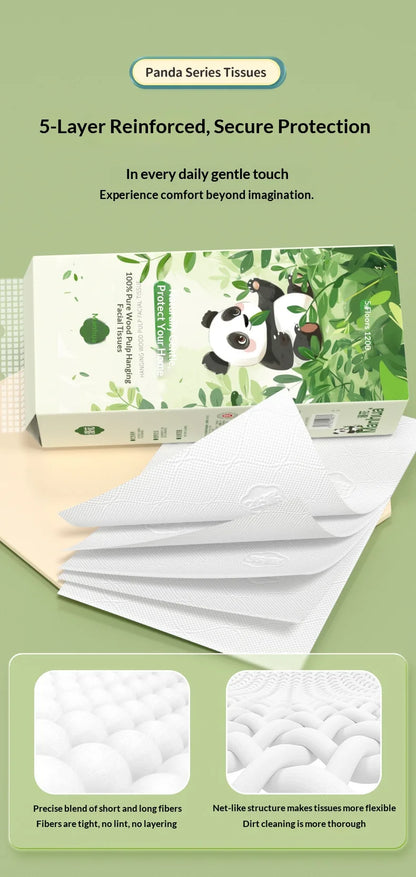 3PCS Family Set, Five Layers, 1200 Thick Large Capacity Napkins, Soft and Non Shedding, Original Wood Pulp Hanging Napkins
