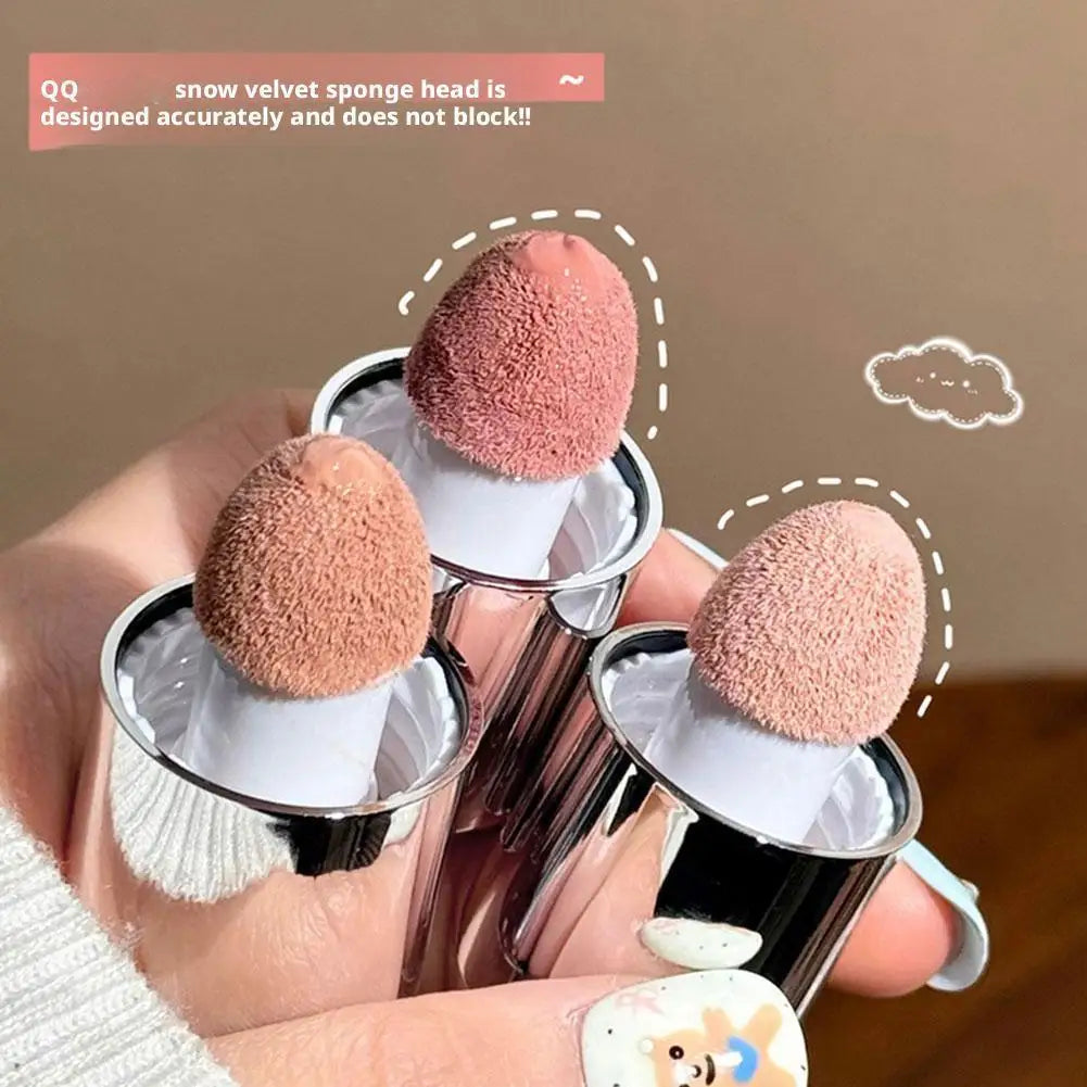 Velvet Liquid Blush Matte Sponge Head Blusher Natural Lasting Brighten Facial Contour Blush Tint Makeup