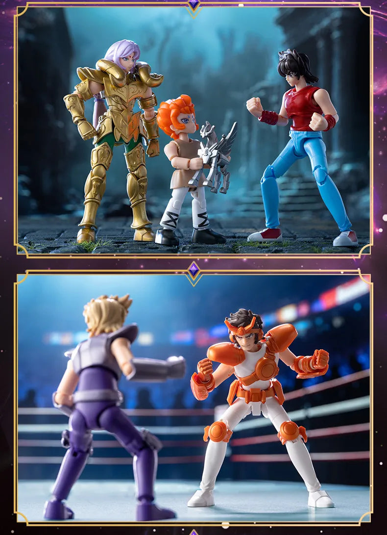 Blokees Galaxy Version Gold Saint Action Figure Libra Dohko Sagittarius Champion Seiya Mu Aiolia Assembly Toys Children Gift