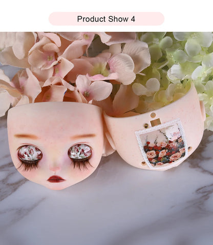 Blyth1/6 doll Hand-painted shell DIY makeup lip carving eyebrows handmade Ears