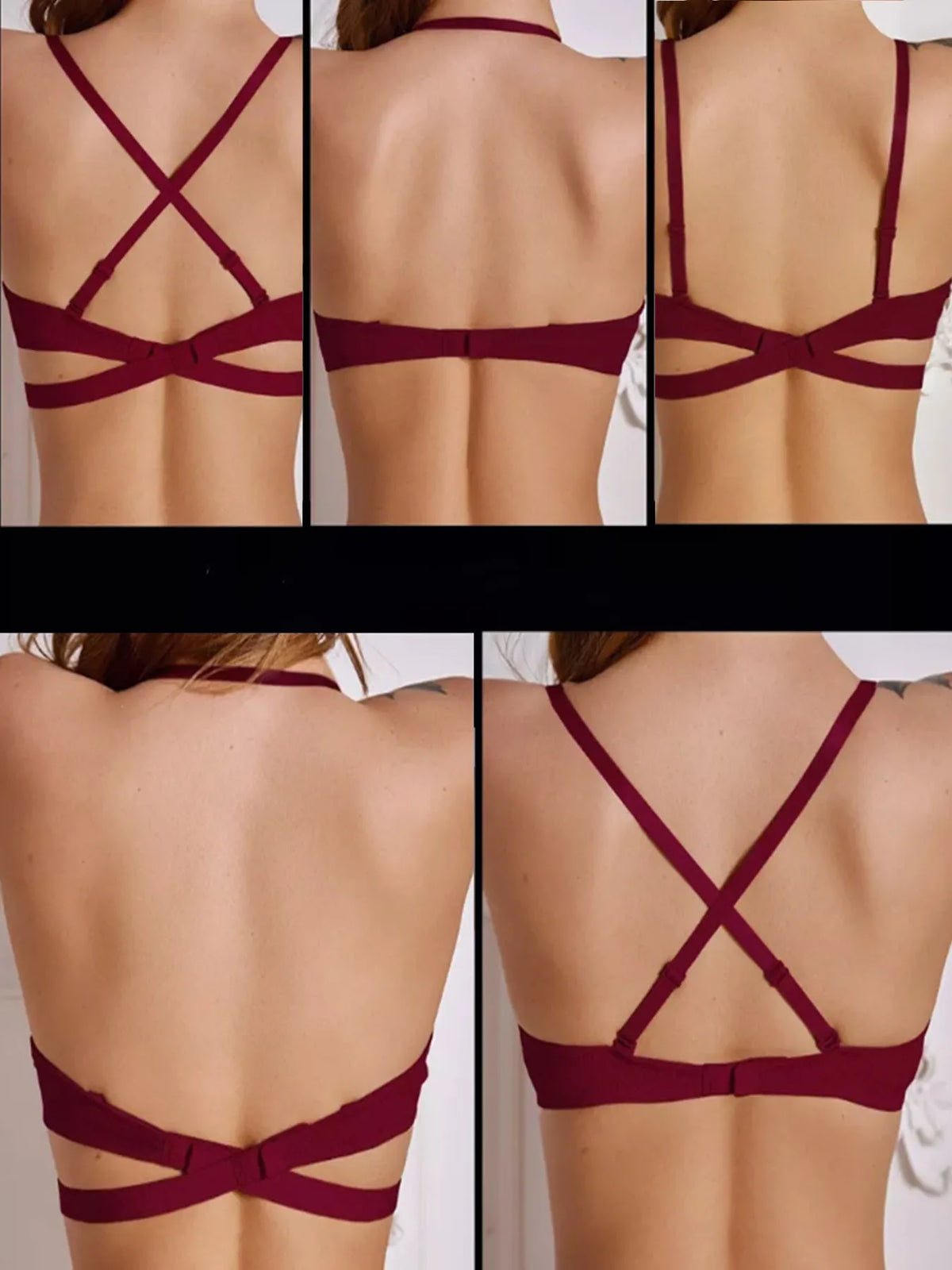 fashionable sexy push-up bra U-shaped multi-wear bralette with invisible backless underwear underwire padded Lingerie