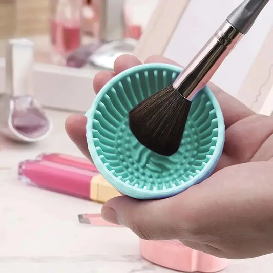 Silicone Makeup Brush Cleaning Bowl & Scrubber