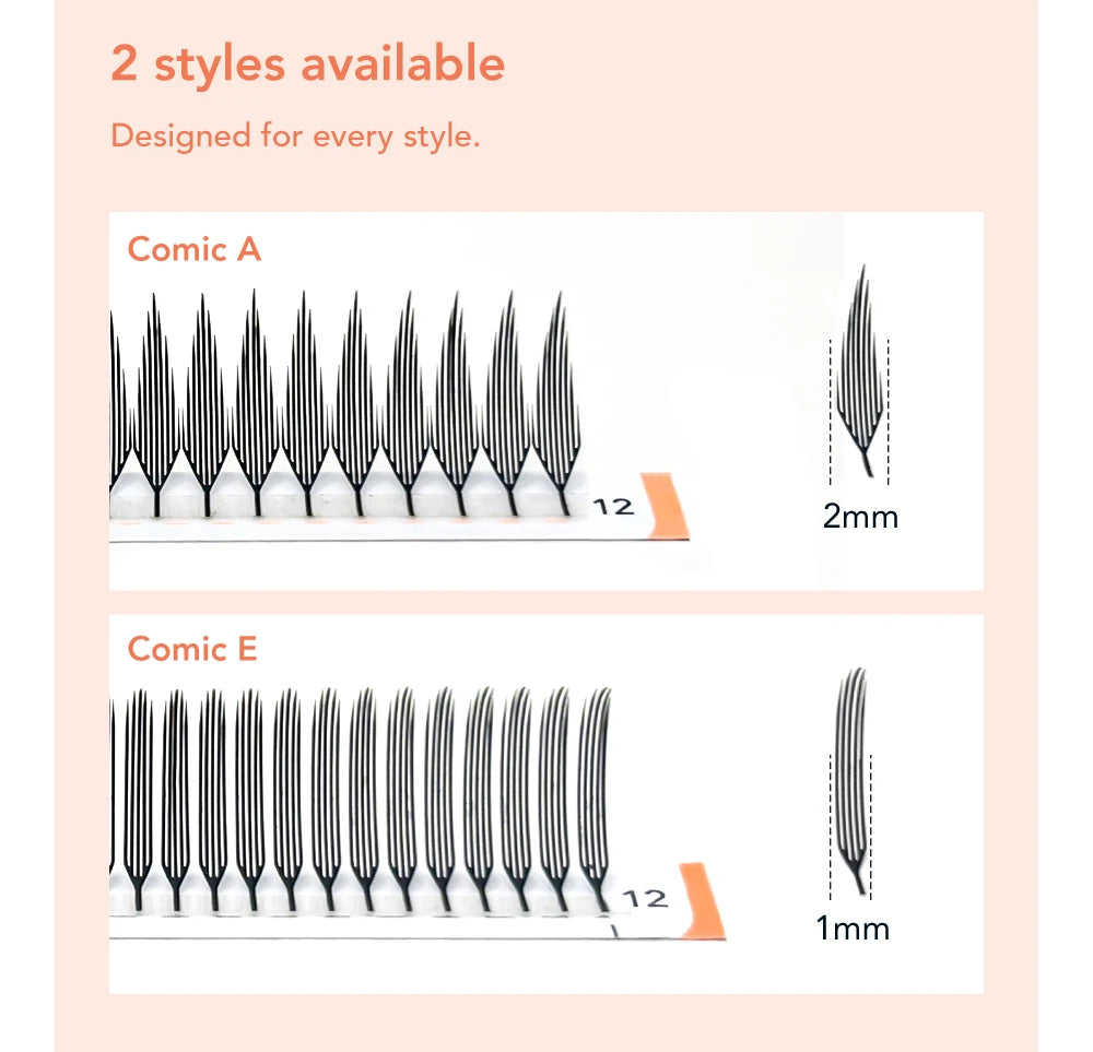 DIYDAY Narrow Anime Spire Lashes Premade Fans for Eyelash Extension Comic Spike False Mink Lashes Daily Natural Makeup Tool