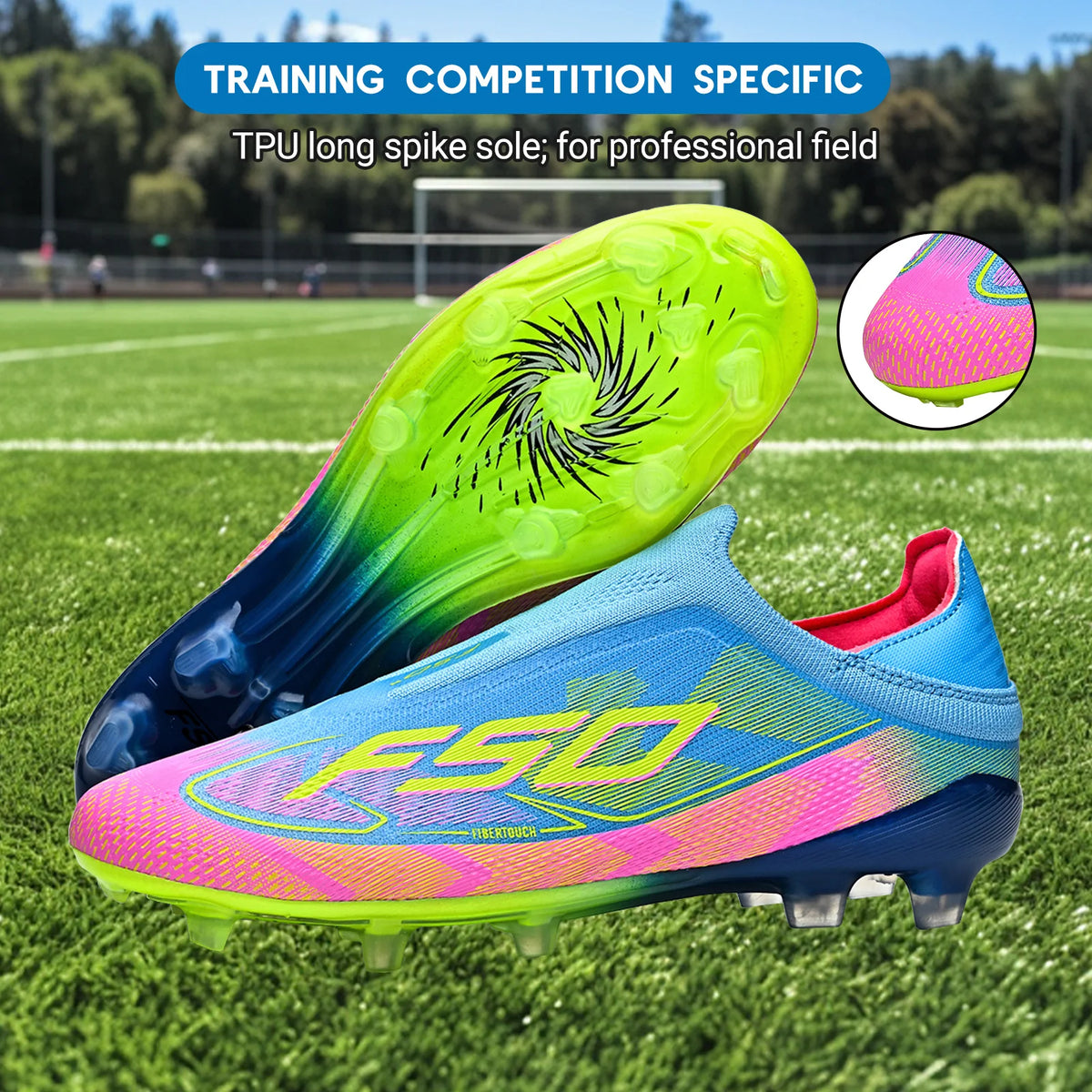 Professional Match Adult AG FG Soccer Cleats Textured PU Upper High-friction TPU Stud Anti-slip Boost Ball Control For Grass