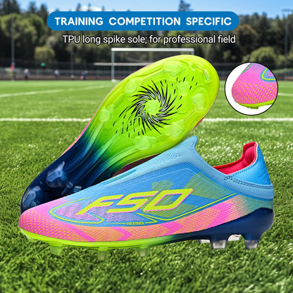 Professional Match Adult AG FG Soccer Cleats Textured PU Upper High-friction TPU Stud Anti-slip Boost Ball Control For Grass