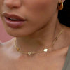 Japan and South Korea style simple stainless steel four-leaf clover plum blossom interlocking pendant necklace for daily wear