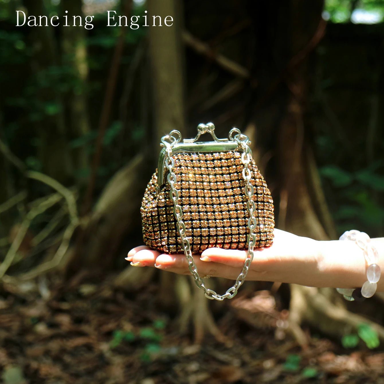Women's Mini Rhinestone Chain Coin Purse – Card Bag, 3 Colors - TRYSHOPPY