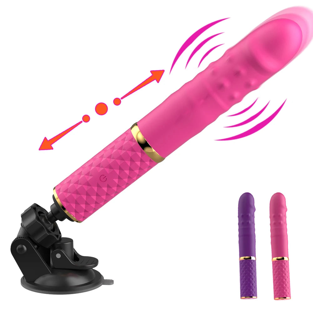 Beginner Sex Machine Telescopic Dildo Vibrator Thrusting Retractable Pussy G Spot Clitoral Anal Stimulation Sex Toys For Women