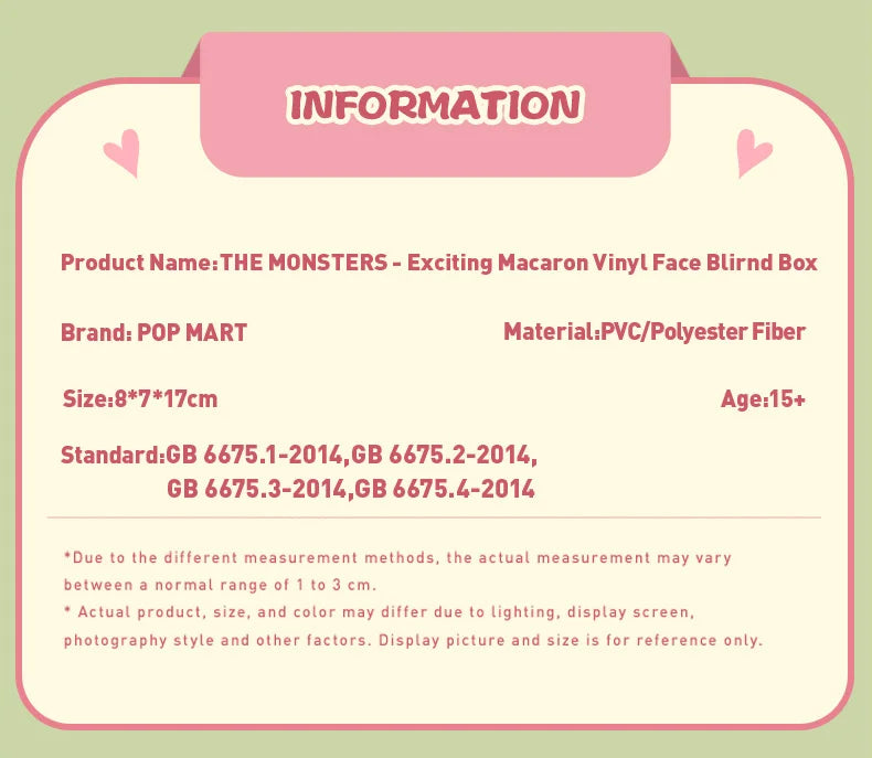 POP MART LABUBU V1 THE MONSTERS Exciting Macaron Vinyl Face Surprise Mystery Box Blind Box Toys Kawaii Anime Action Figure Gift
