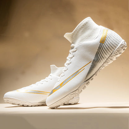High-top soccer boots broken nails TF and spikes FG, 2 colors to choose from unisex styles professional breathable  football