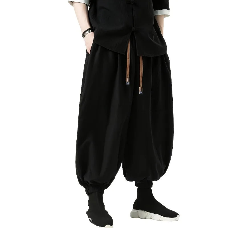 FGKKS Brand New Men Pants Fashion Korean Style Harem Loose Style Cotton Pants Male Outdoor Spring Man Solid Trousers