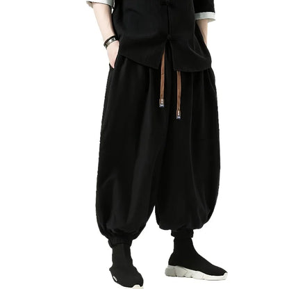 FGKKS Brand New Men Pants Fashion Korean Style Harem Loose Style Cotton Pants Male Outdoor Spring Man Solid Trousers